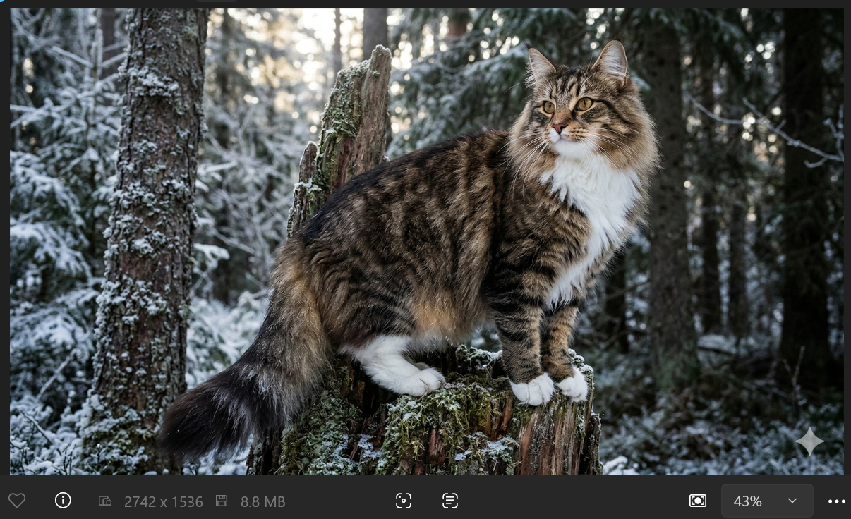 凛々しいノルウェージャンフォレストキャット